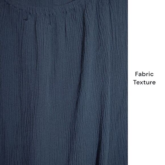 NWT Maurices Navy Lace Peasant Blouse Size M Button Front Boho Long Sleeve Top - Picture 6 of 8